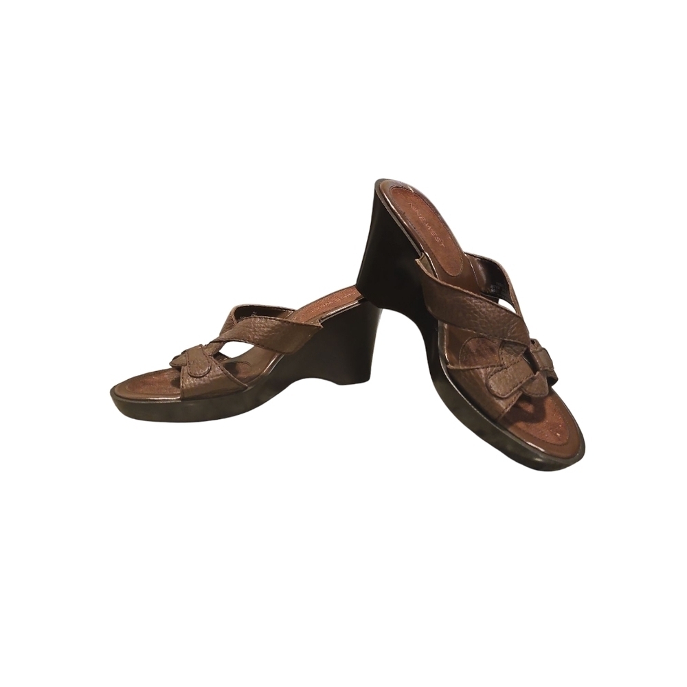 Nine West Brown Wedge Sandals
